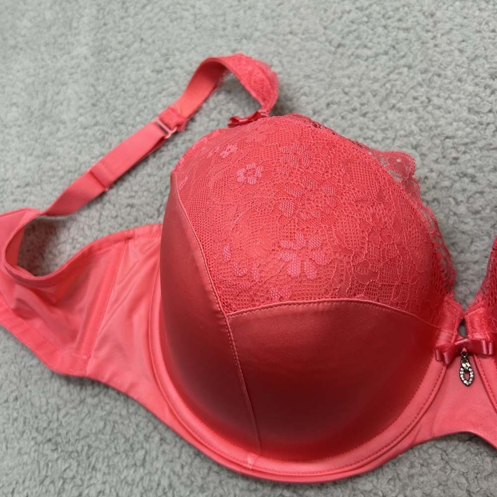 Curvy Couture Bra 40DDD Push Up Bra 1017 Tupip Lace Balconette Push Up Bra - Picture 2 of 10